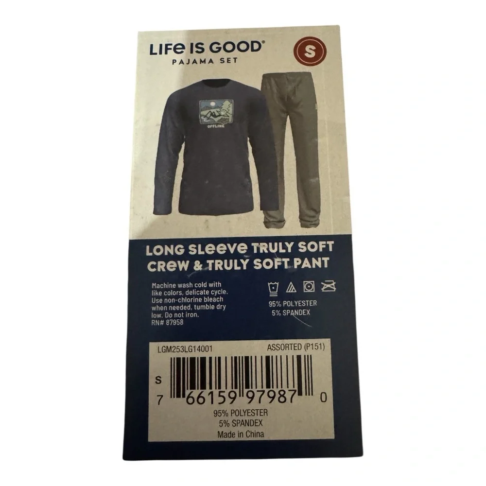 Life is Good Men’s Truly Soft Pajama Set Small NWT